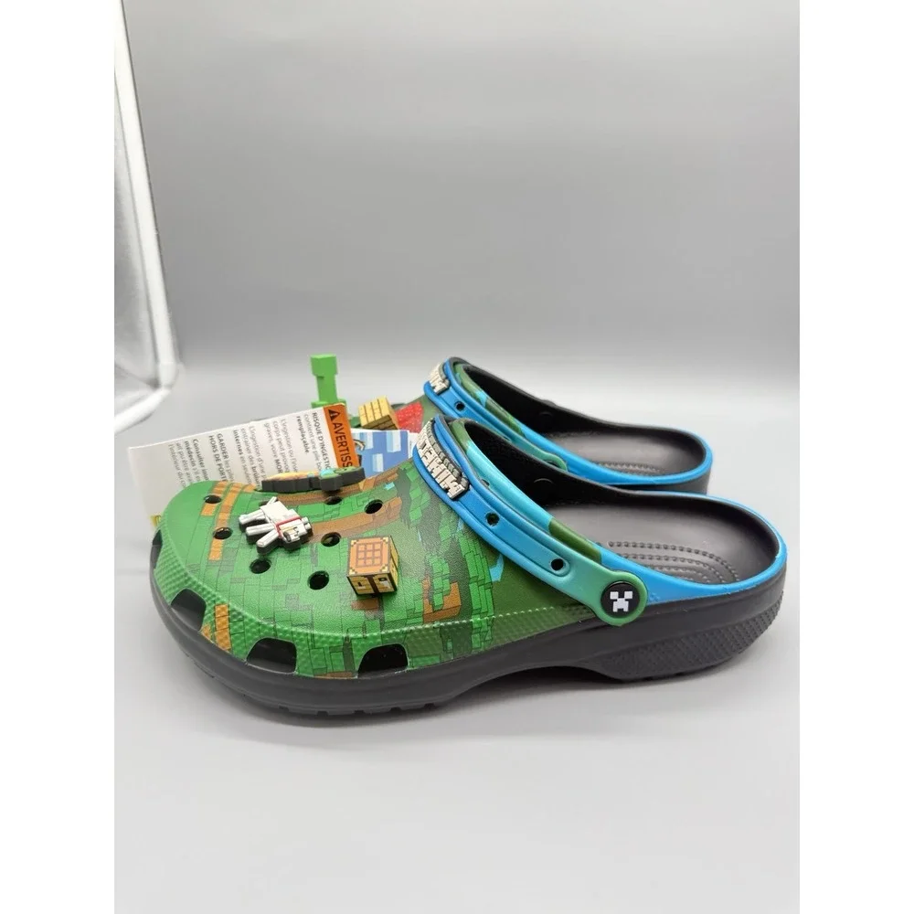 Crocs Minecraft Classic Clog Green Size M10/W12 Adult Gamer Steve Creeper‎